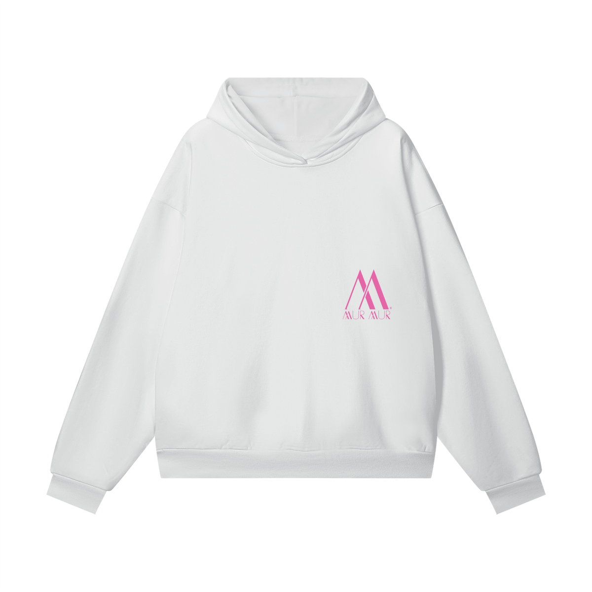 Mur Mur Essential Hidden-Pocket Heavyweight Hoodie (Pink Logo)