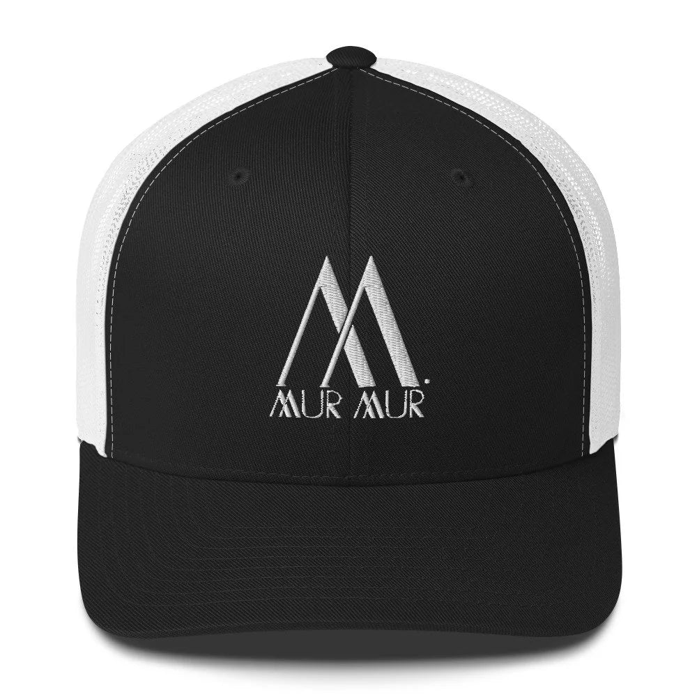 Mur Mur Embroidered Trucker Cap (White Thread) — Navy