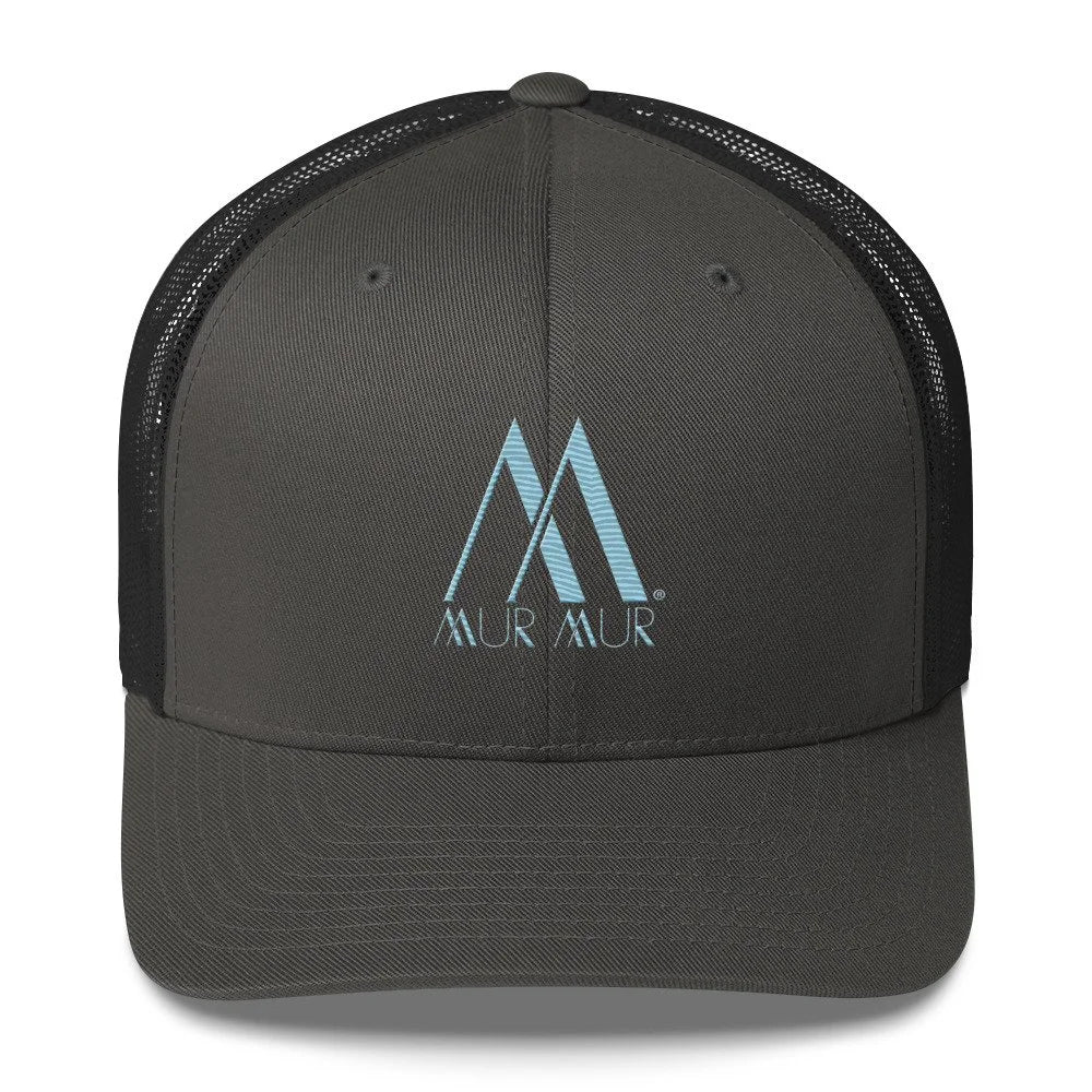 Mur Mur Embroidered Trucker Cap (Blue Thread) — Cranberry