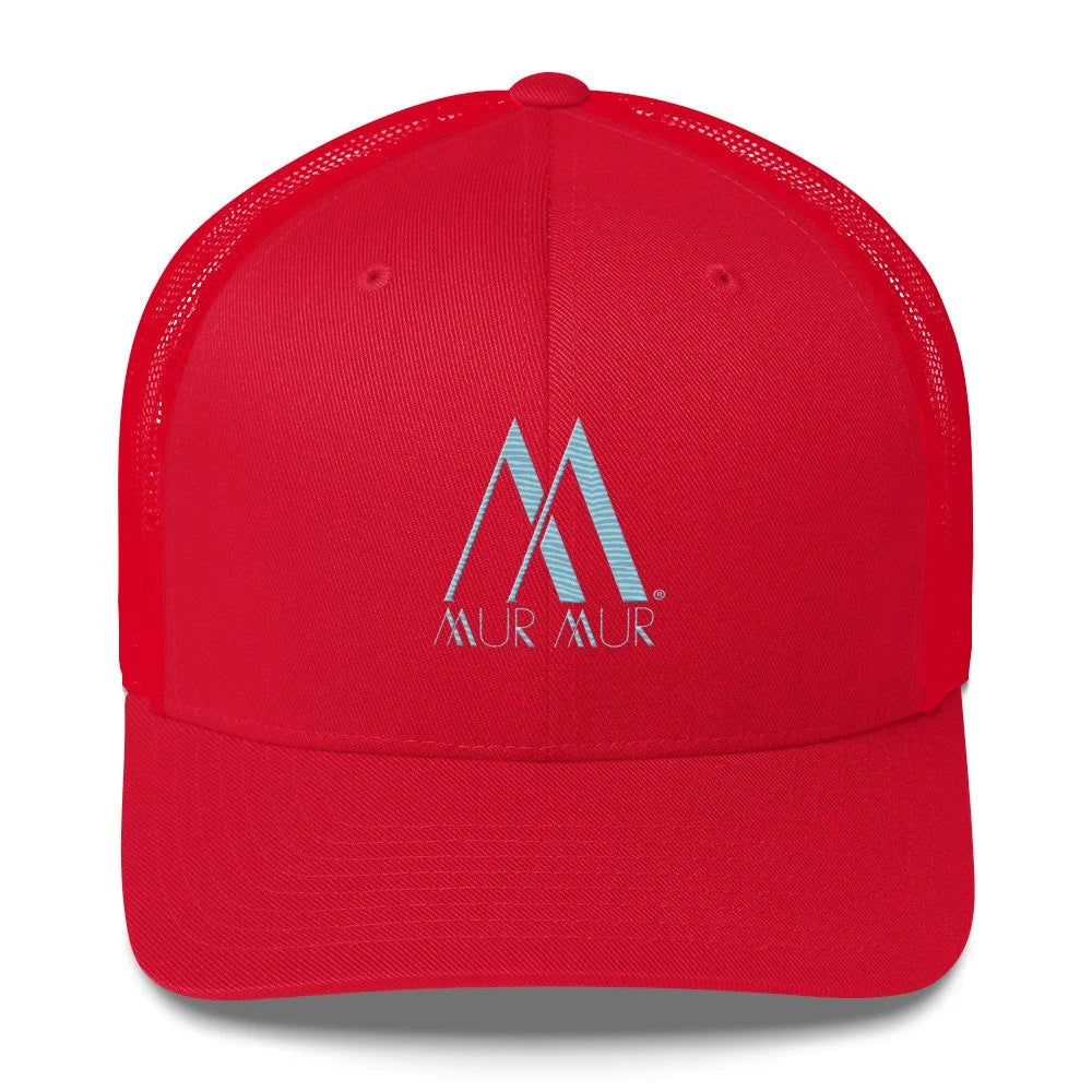 Mur Mur Embroidered Trucker Cap (Blue Thread) — Pink