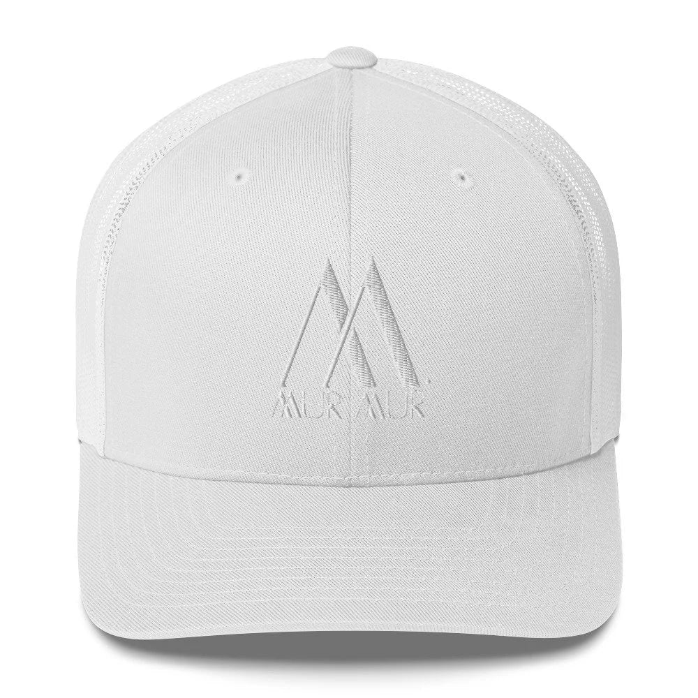 Mur Mur Embroidered Trucker Cap (White Thread) — White
