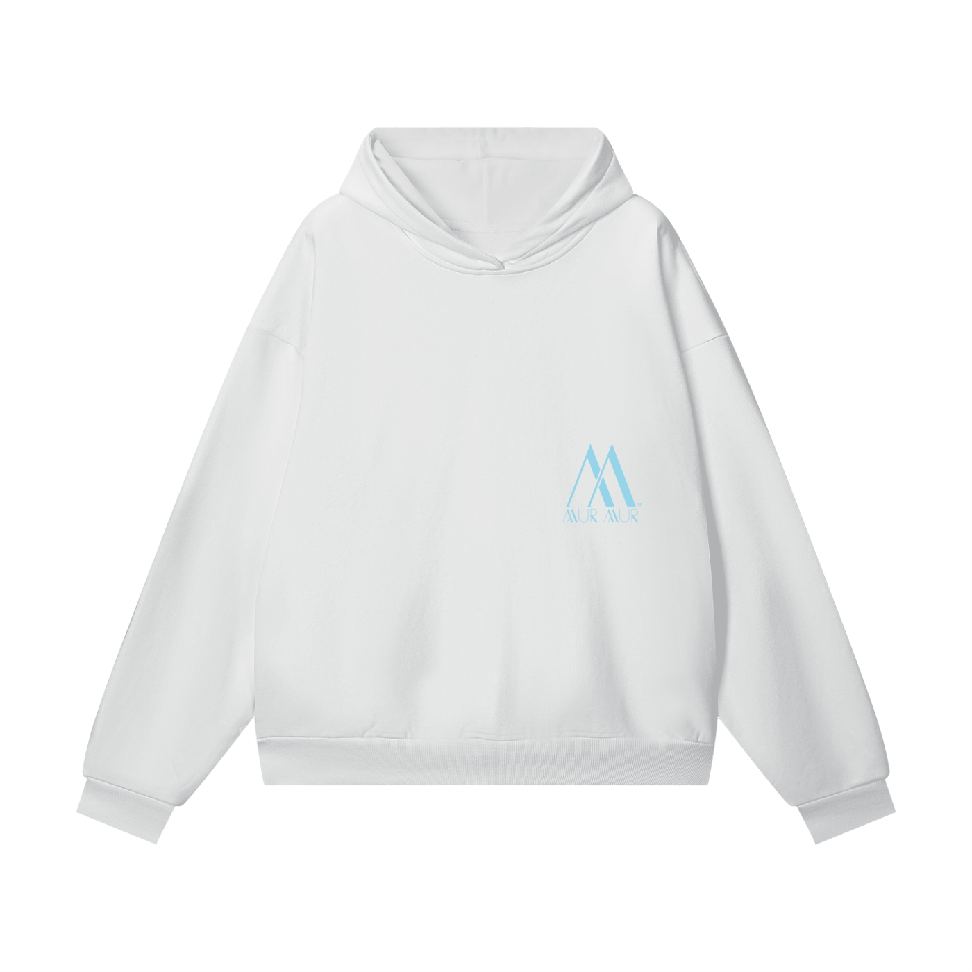 Mur Mur Essential Hidden-Pocket Heavyweight Hoodie (Blue Logo)