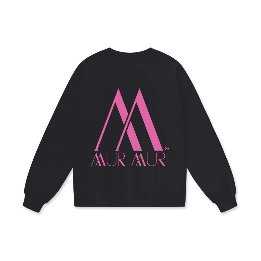 Mur Mur Essential Heavyweight Drop-Shoulder Sweatshirt (Pink Logo)