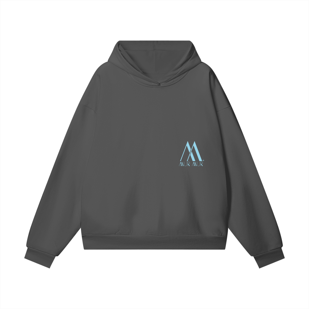 Mur Mur Essential Hidden-Pocket Heavyweight Hoodie (Blue Logo)