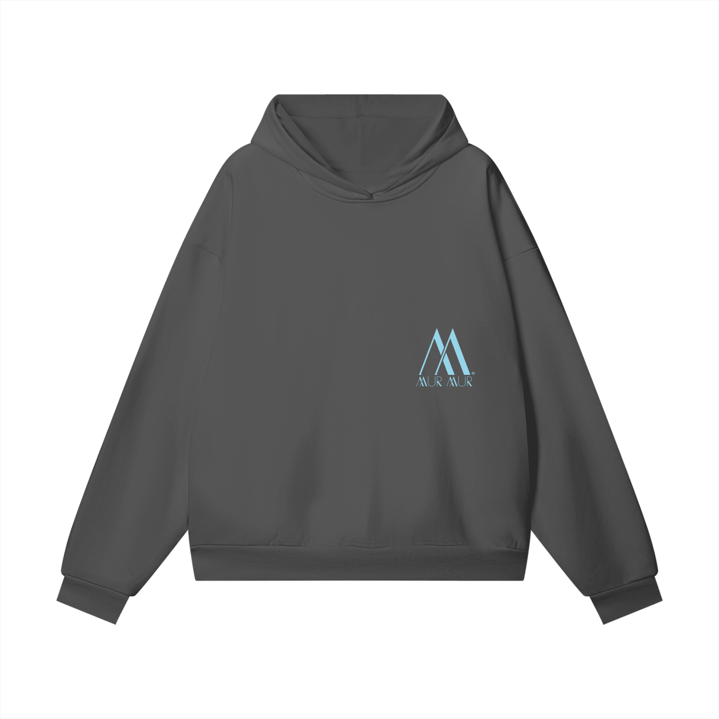 Mur Mur Essential Hidden-Pocket Heavyweight Hoodie (Blue Logo)
