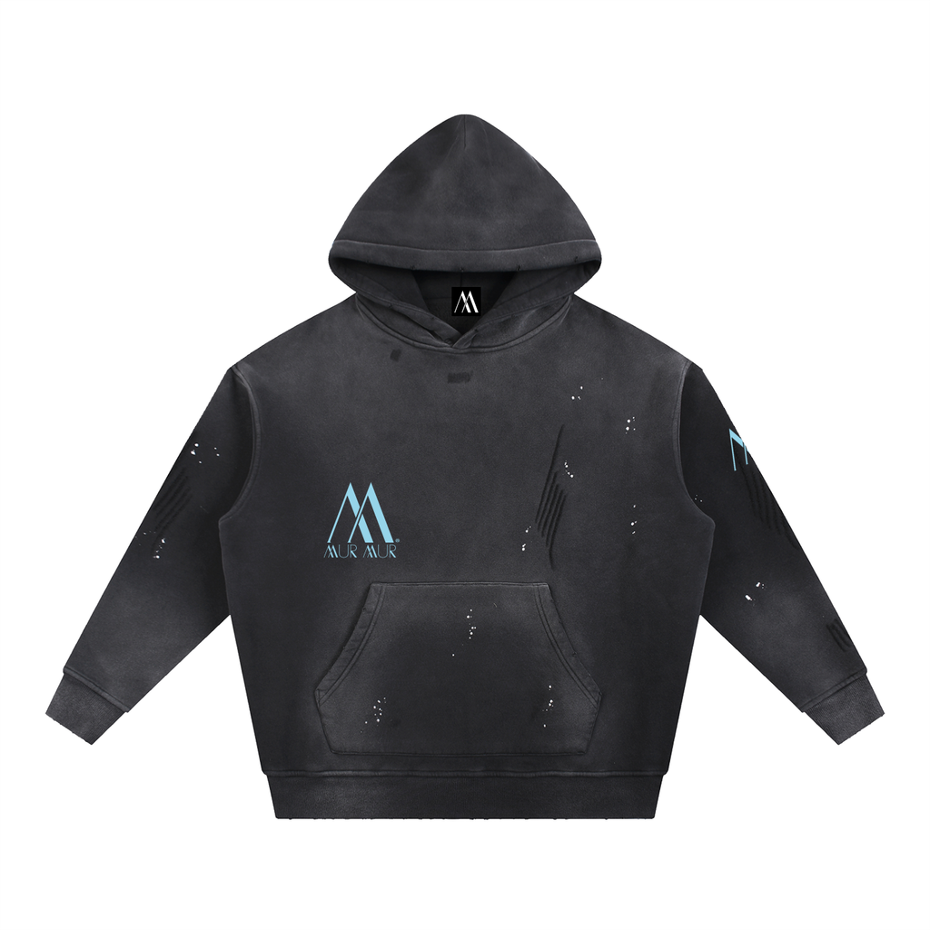 Mur Mur Vintage-Washed Frayed Fleece Hoodie
