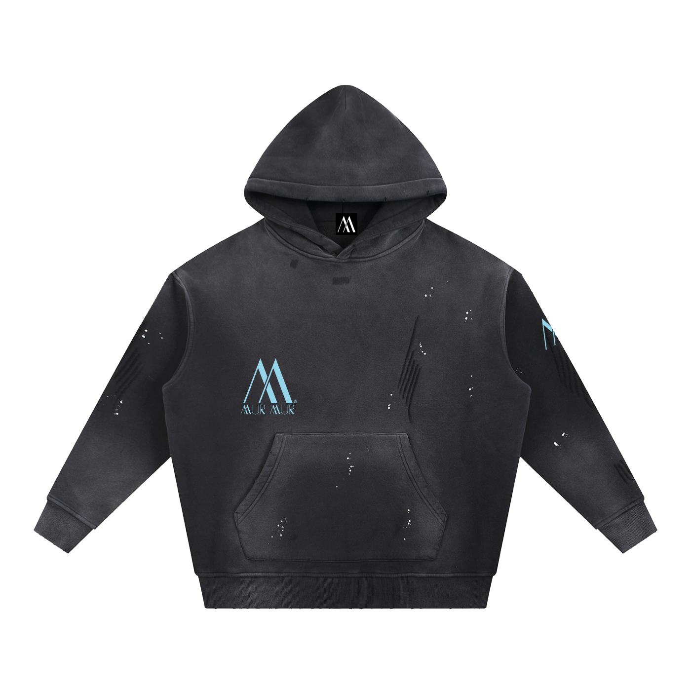 Mur Mur Vintage-Washed Frayed Fleece Hoodie