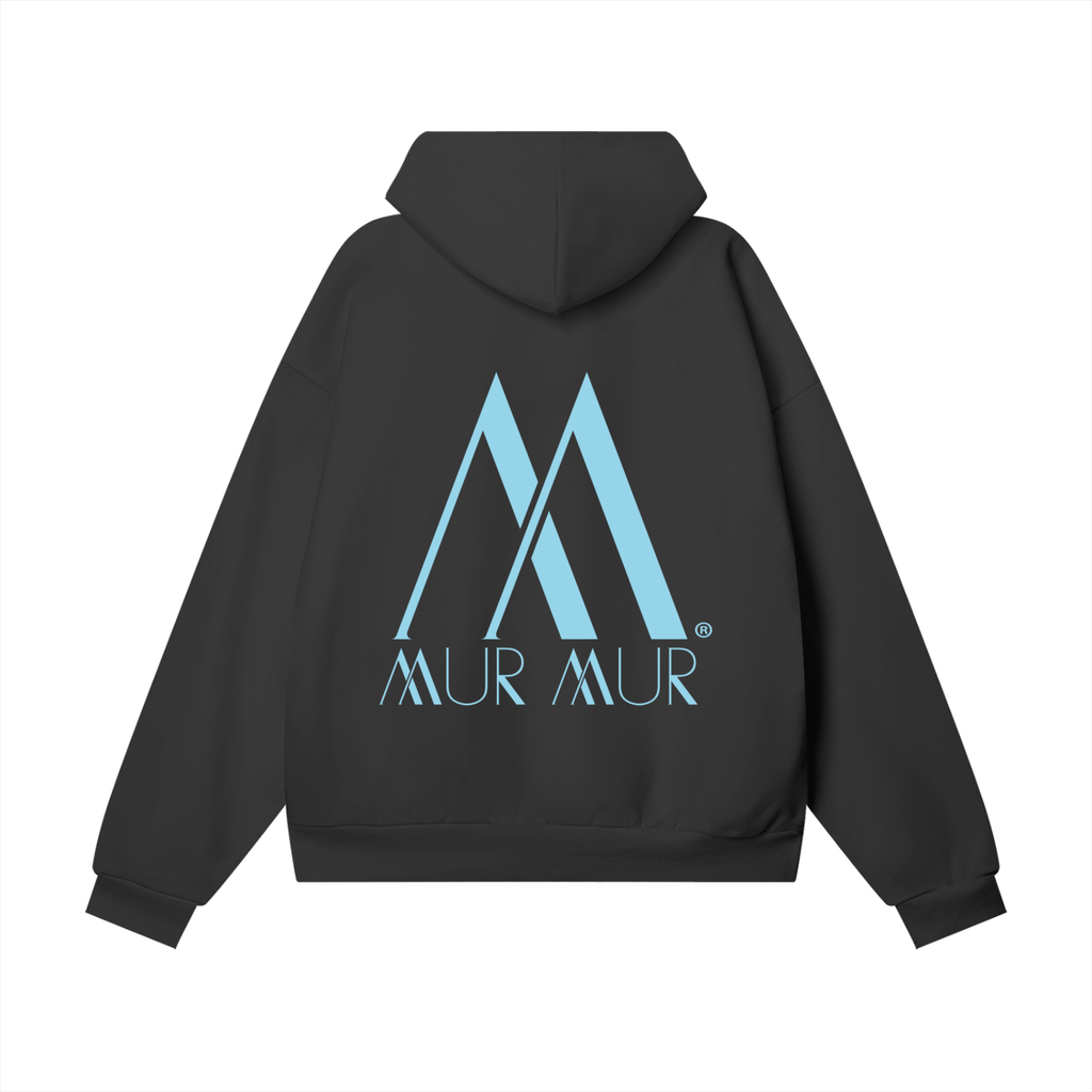 Mur Mur Essential Hidden-Pocket Heavyweight Hoodie (Blue Logo)