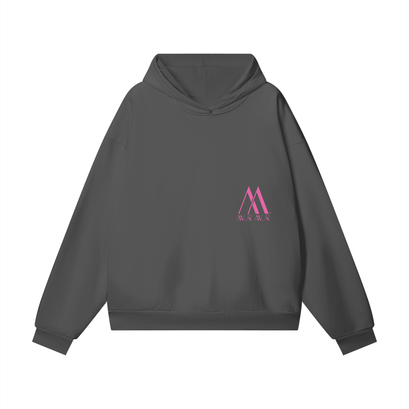 Mur Mur Essential Hidden-Pocket Heavyweight Hoodie (Pink Logo)