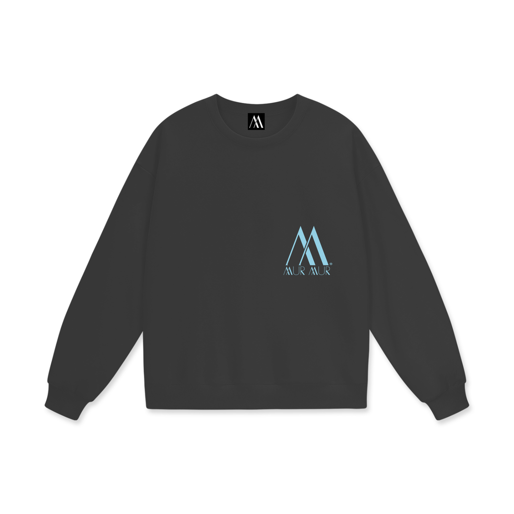 Mur Mur Essential Heavyweight Drop-Shoulder Sweatshirt (Blue Logo)