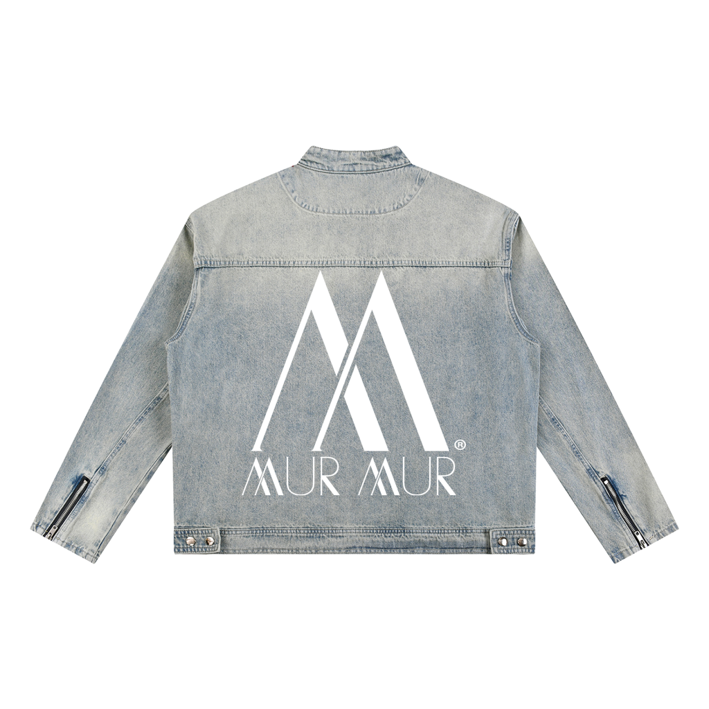 Mur Mur Vintage-Wash Zip Denim Jacket