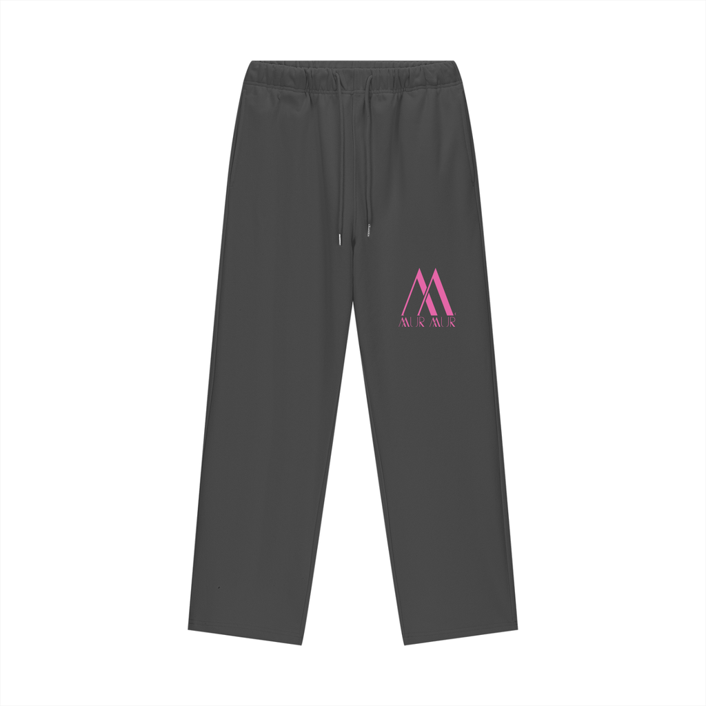 Mur Mur Essential Heavyweight Fleece Straight-Leg Pants (Pink Logo)