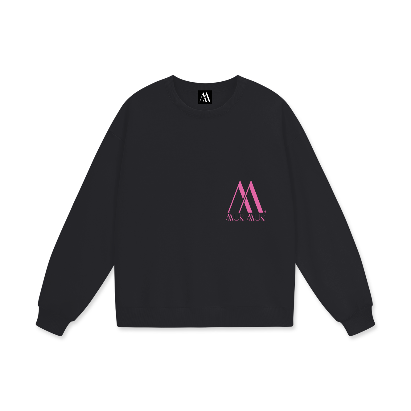 Mur Mur Essential Heavyweight Drop-Shoulder Sweatshirt (Pink Logo)