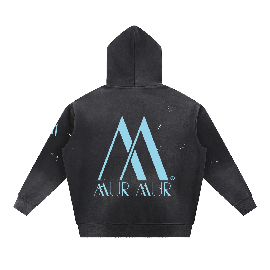 Mur Mur Vintage-Washed Frayed Fleece Hoodie