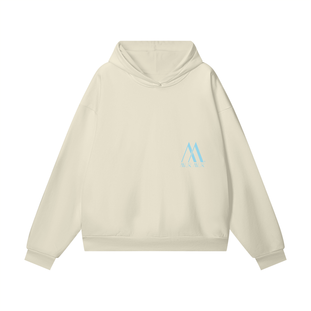 Mur Mur Essential Hidden-Pocket Heavyweight Hoodie (Blue Logo)