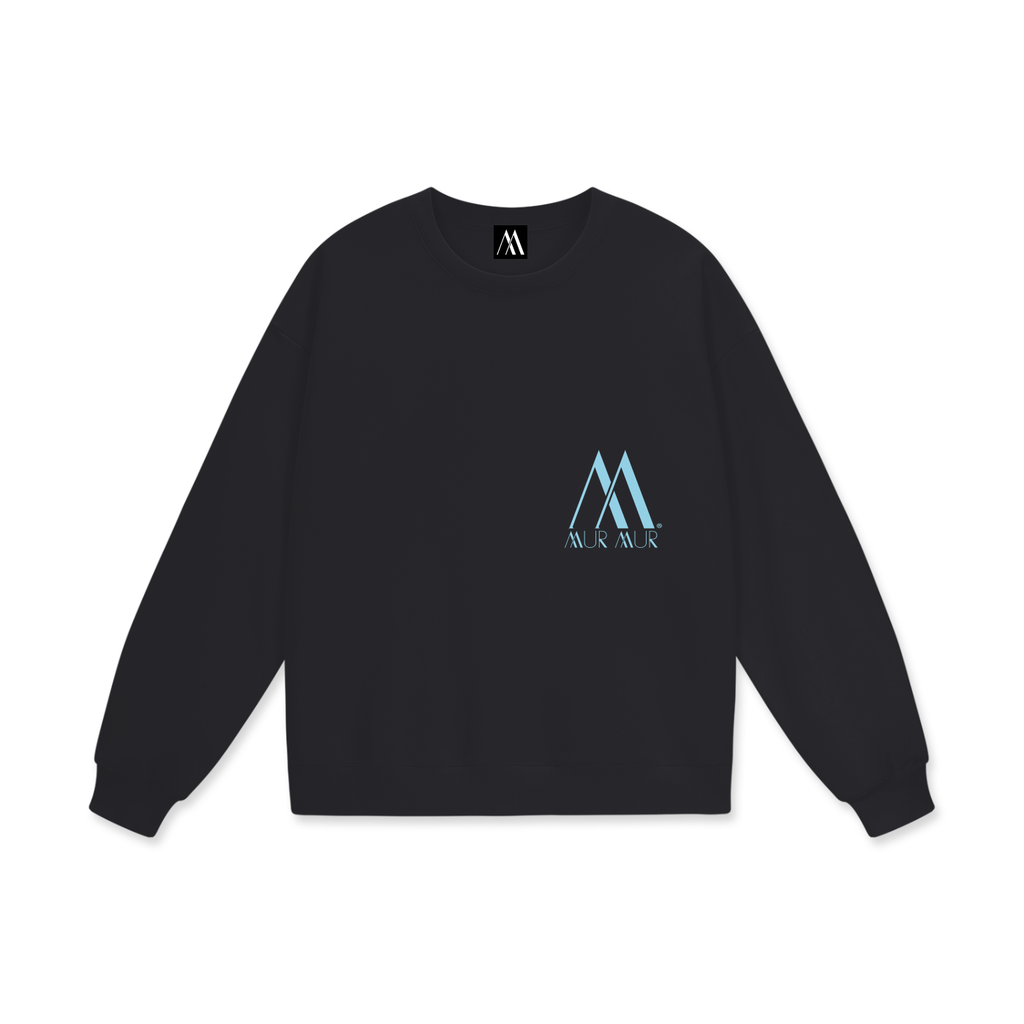 Mur Mur Essential Heavyweight Drop-Shoulder Sweatshirt (Blue Logo)