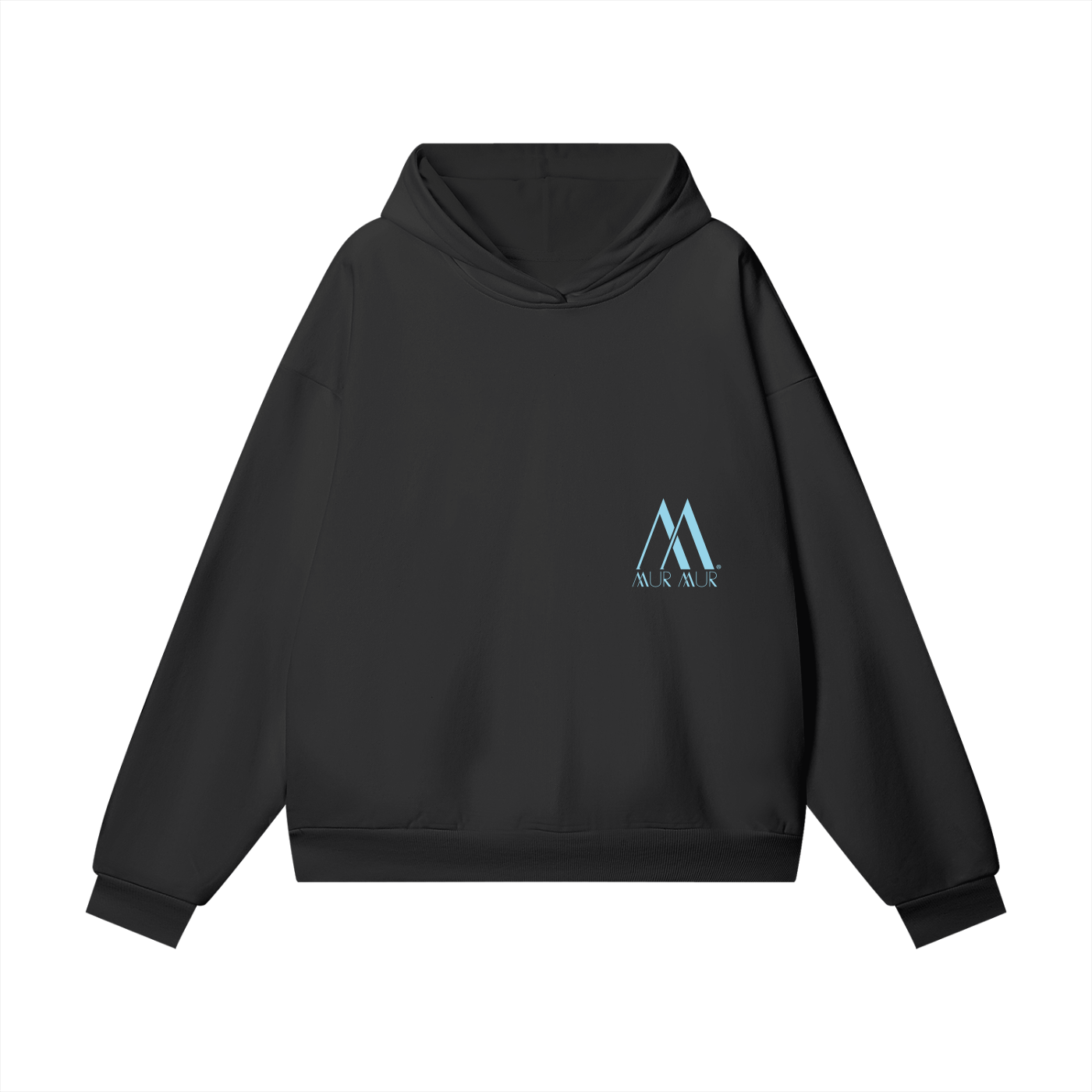 Mur Mur Essential Hidden-Pocket Heavyweight Hoodie (Blue Logo)