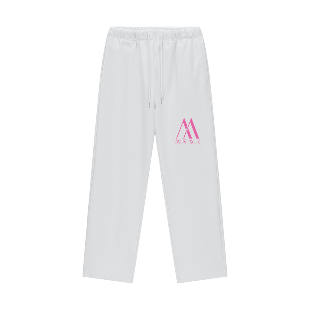 Mur Mur Essential Heavyweight Fleece Straight-Leg Pants (Pink Logo)