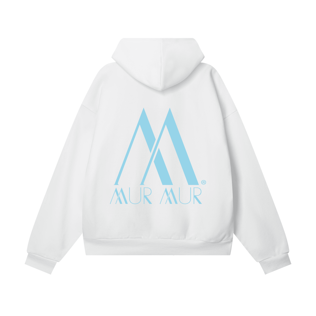 Mur Mur Essential Hidden-Pocket Heavyweight Hoodie (Blue Logo)