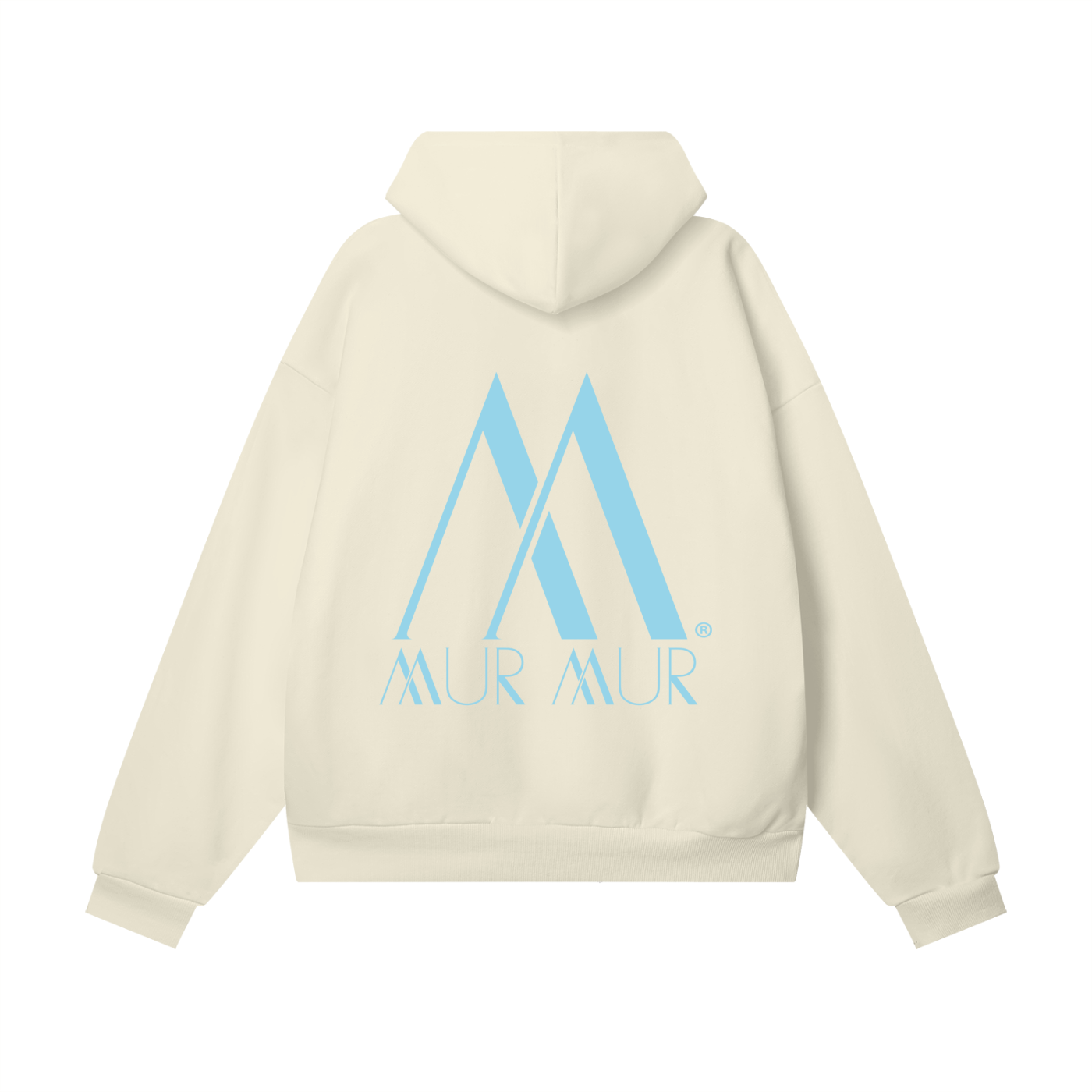 Mur Mur Essential Hidden-Pocket Heavyweight Hoodie (Blue Logo)