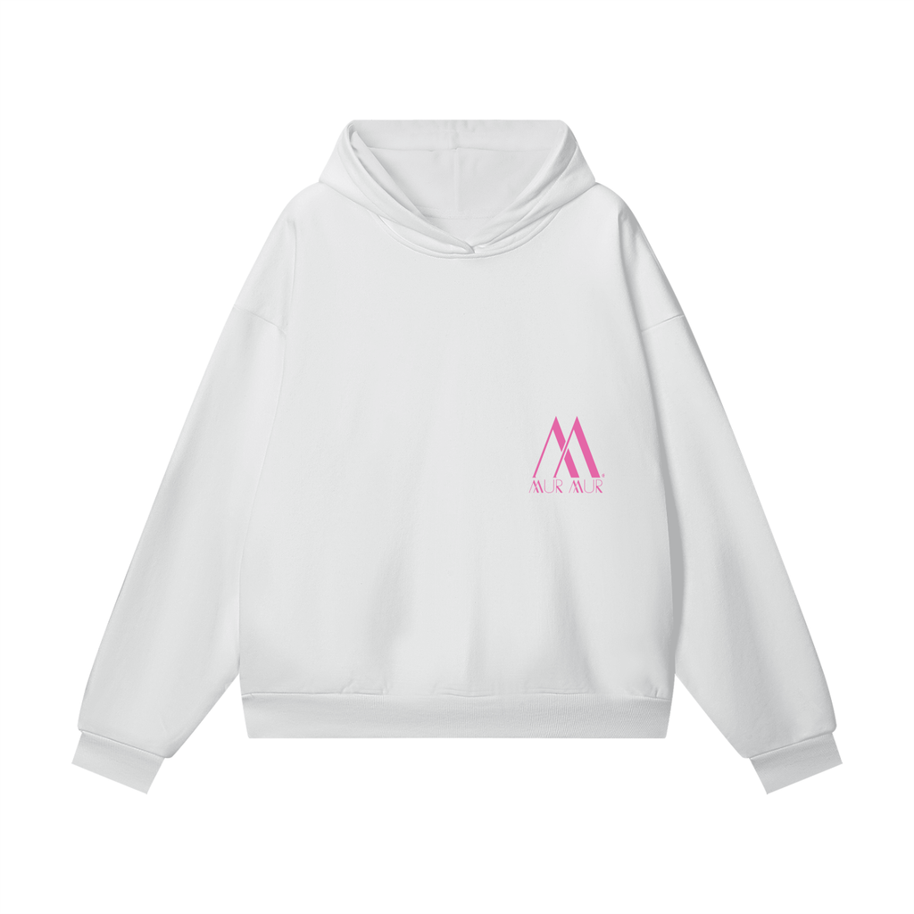 Mur Mur Essential Hidden-Pocket Heavyweight Hoodie (Pink Logo)