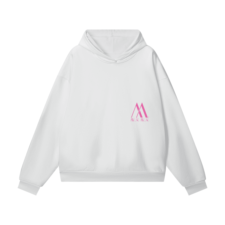 Mur Mur Essential Hidden-Pocket Heavyweight Hoodie (Pink Logo)