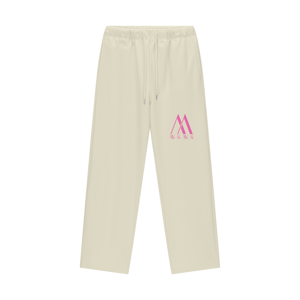 Mur Mur Essential Heavyweight Fleece Straight-Leg Pants (Pink Logo)