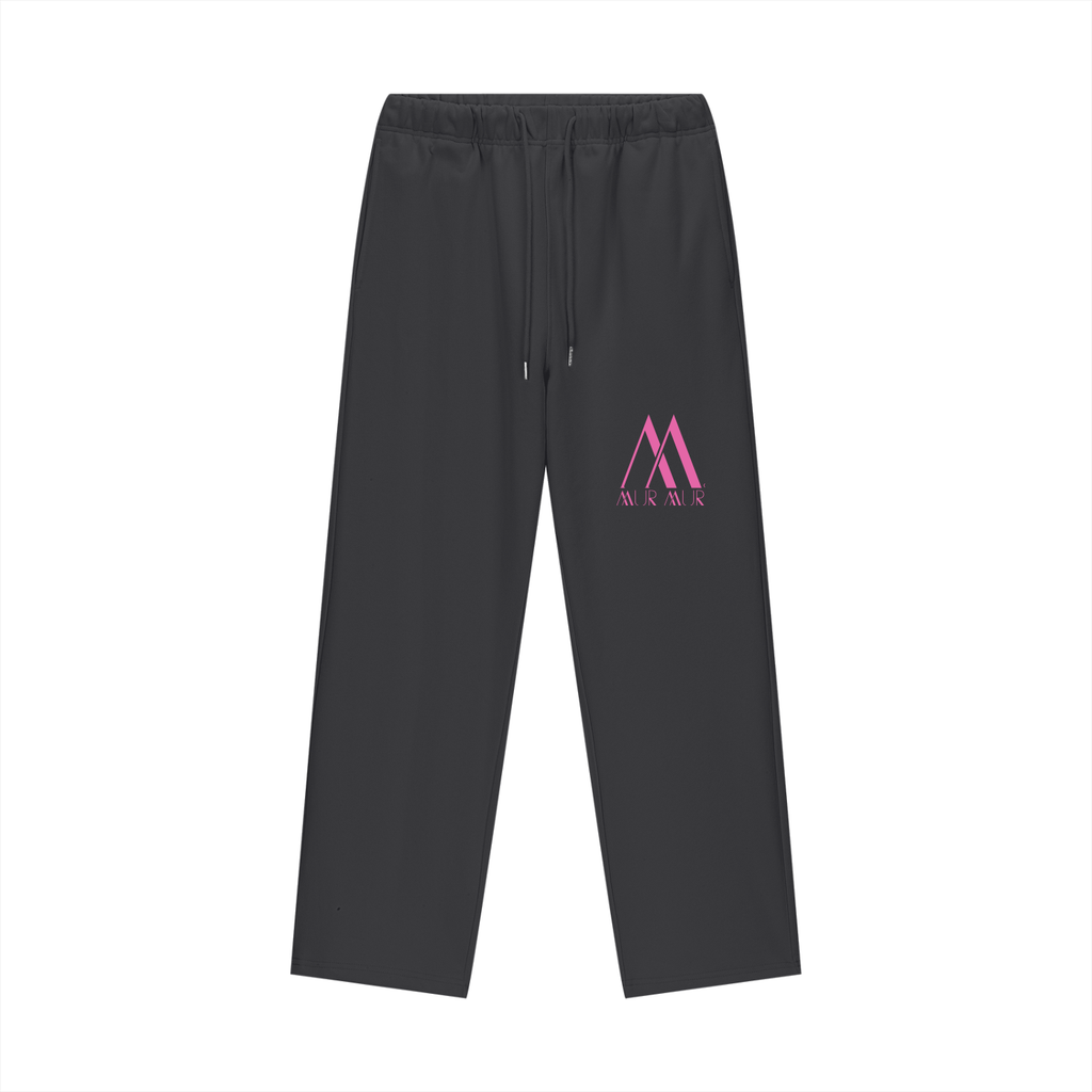 Mur Mur Essential Heavyweight Fleece Straight-Leg Pants (Pink Logo)