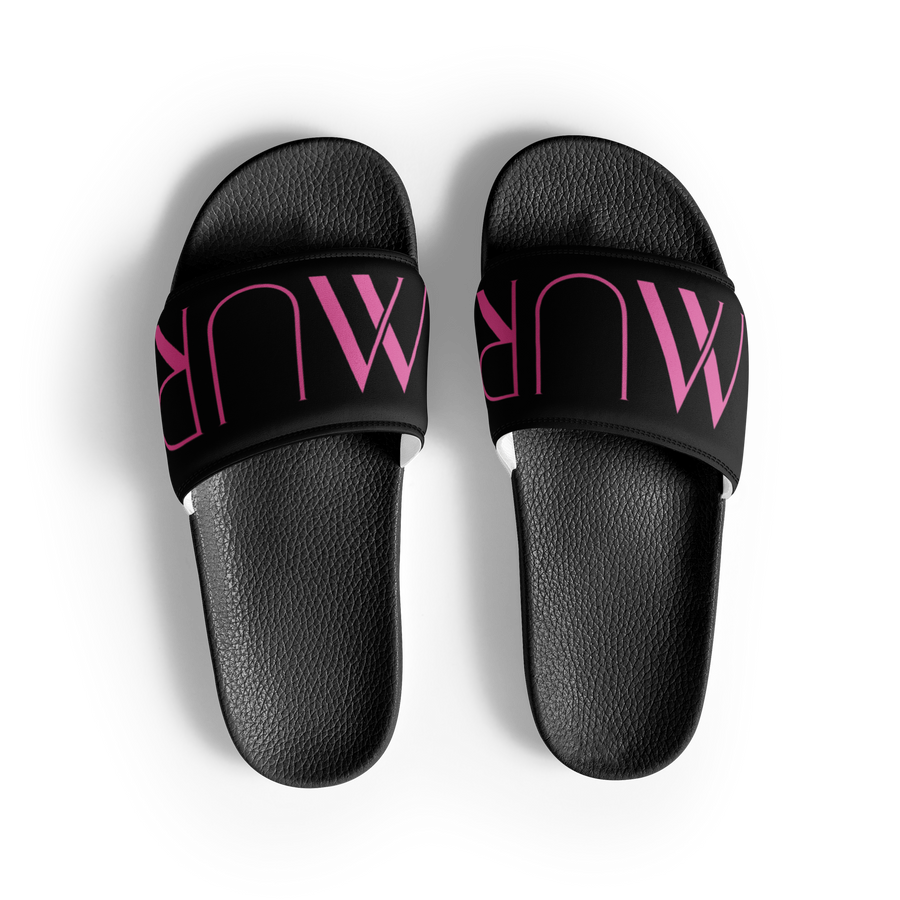 Mur Mur Men’s Slides — Black / Pink Logo