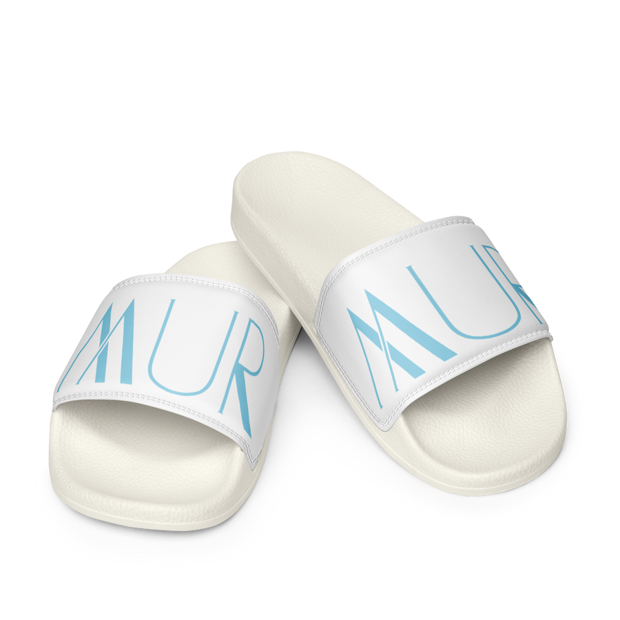 Mur Mur Men’s Slides — White / Blue Mur