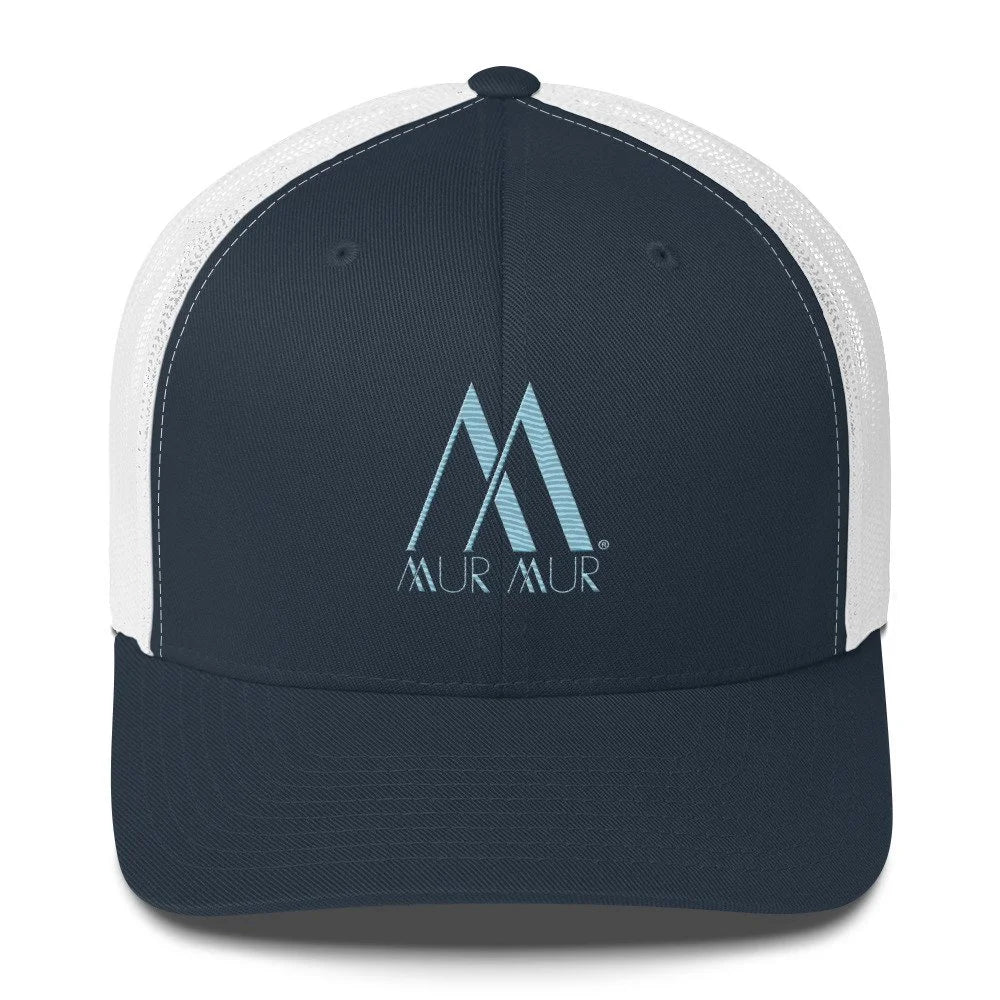 Mur Mur Embroidered Trucker Cap (Blue Thread) — Charcoal