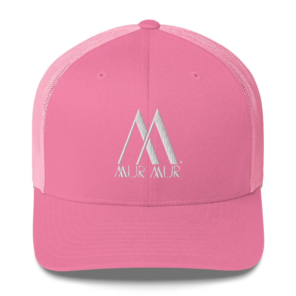 Mur Mur Embroidered Trucker Cap (White Thread) — Pink