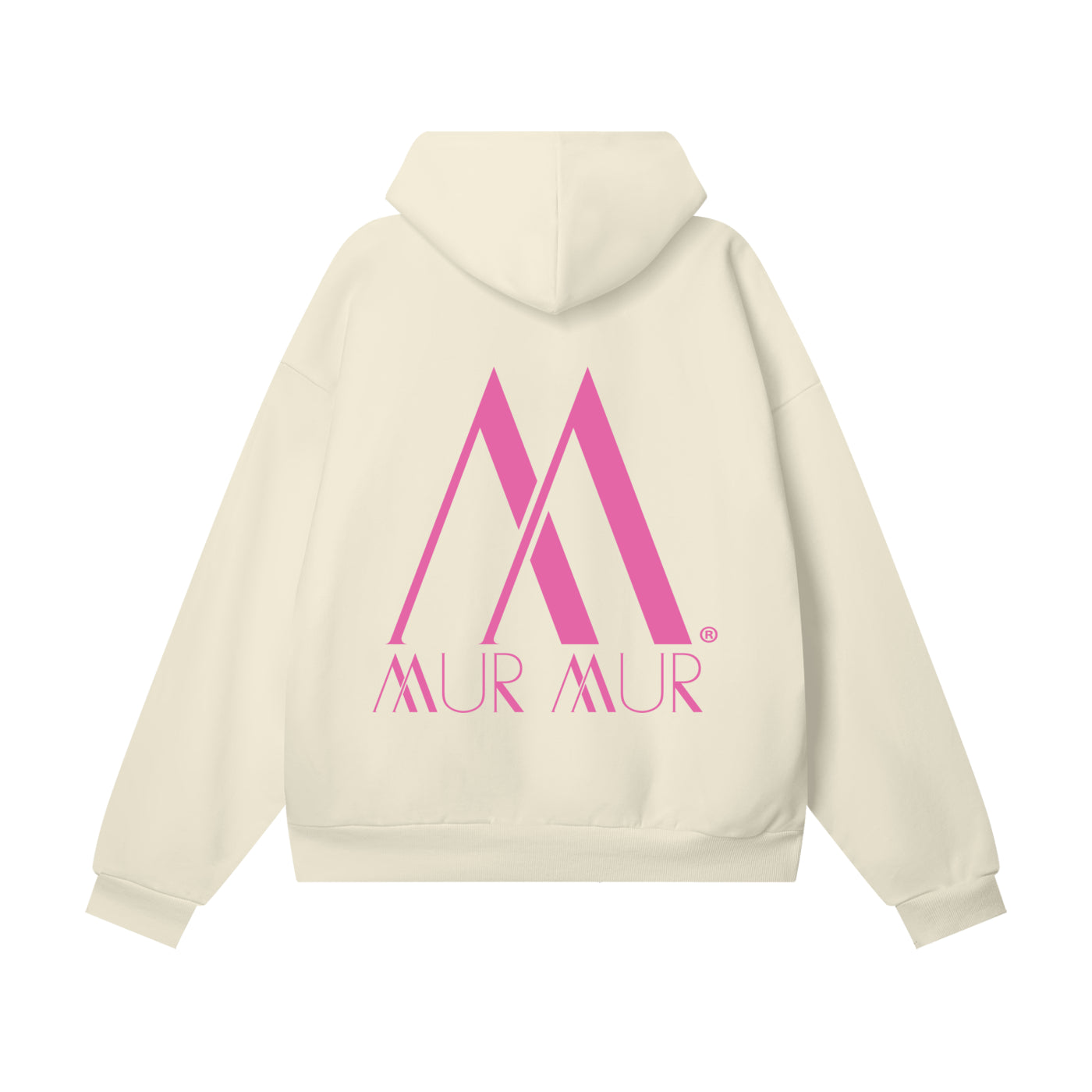Mur Mur Essential Heavyweight Hoodie with Hidden Pocket   (Pink Logo)