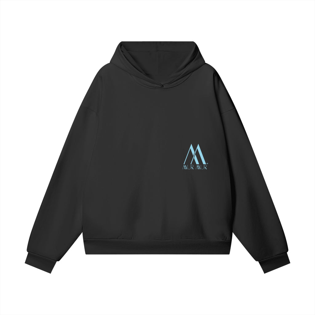 Mur Mur Essential Heavyweight Hoodie with Hidden Pocket (Blue Logo)