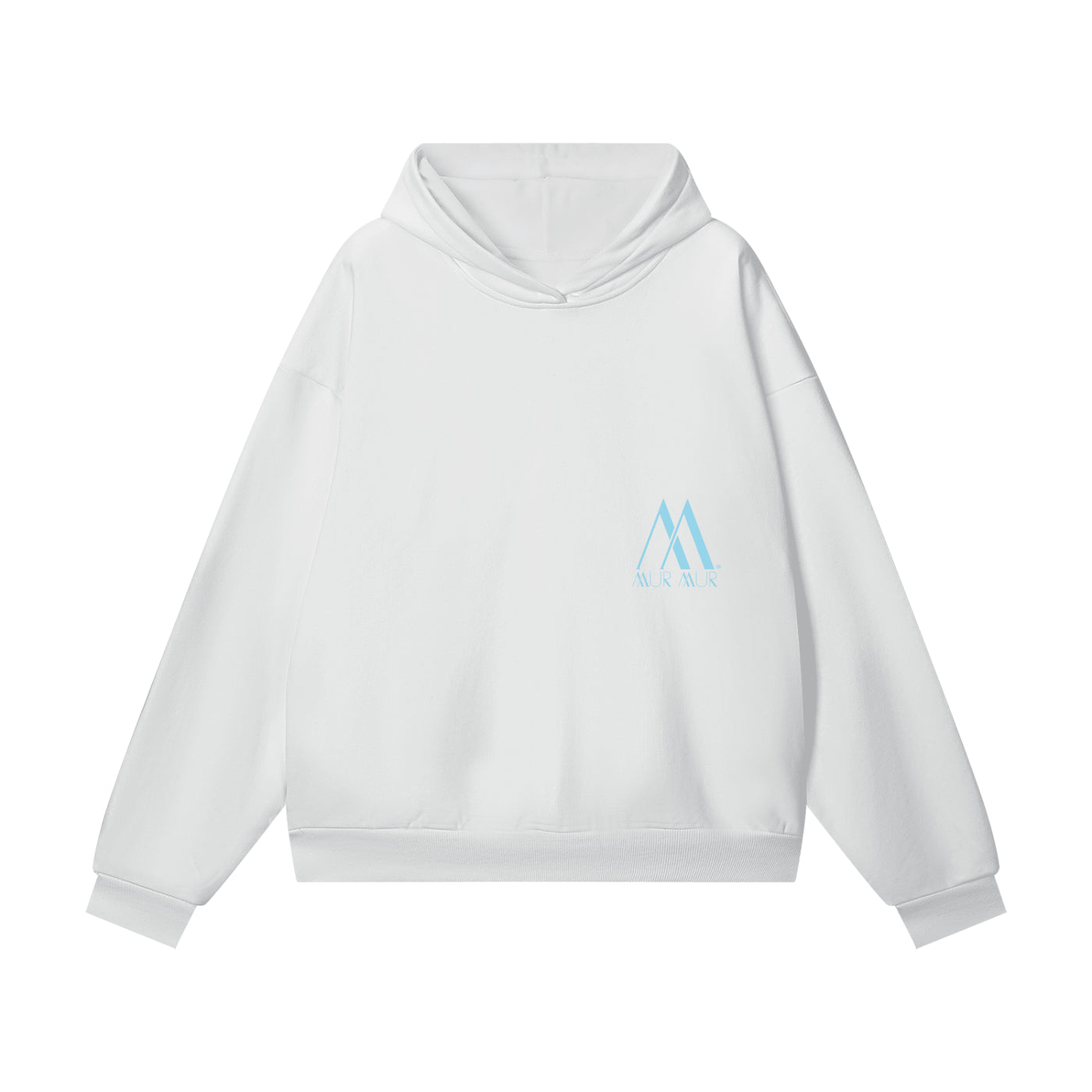 Mur Mur Essential Heavyweight Hoodie with Hidden Pocket (Blue Logo)