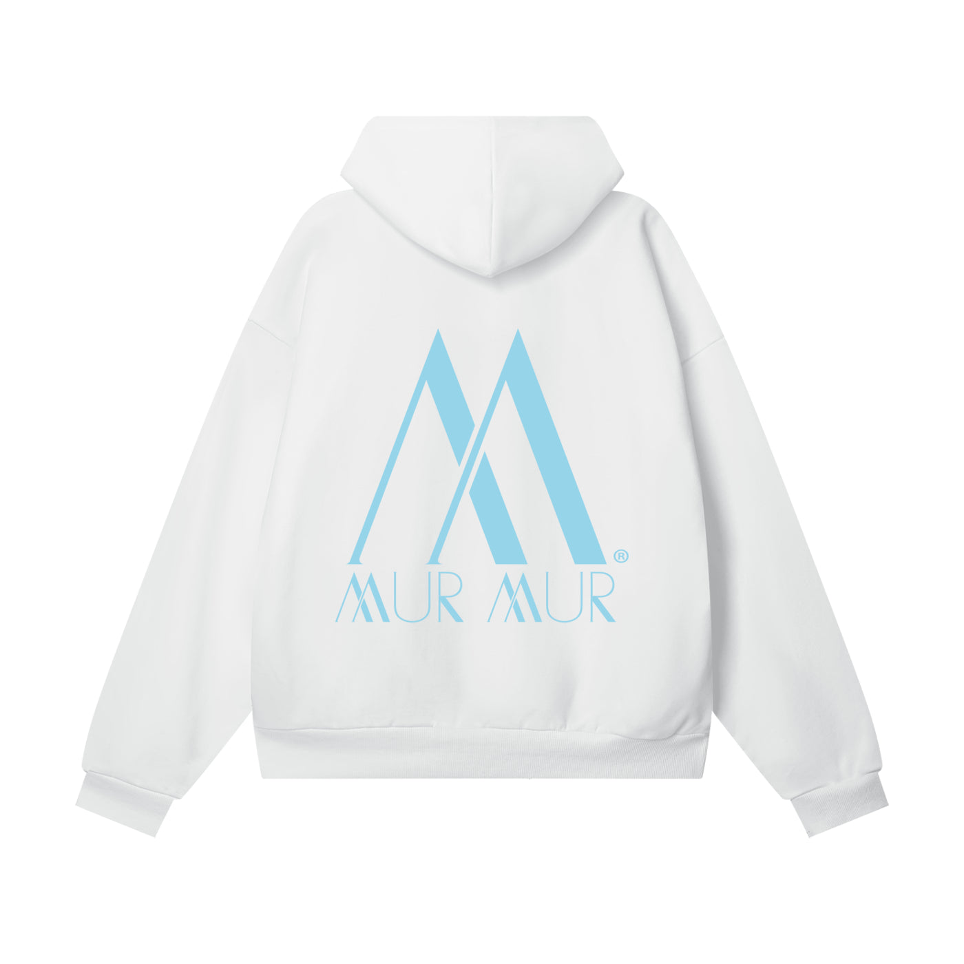 Mur Mur Essential Heavyweight Hoodie with Hidden Pocket (Blue Logo)