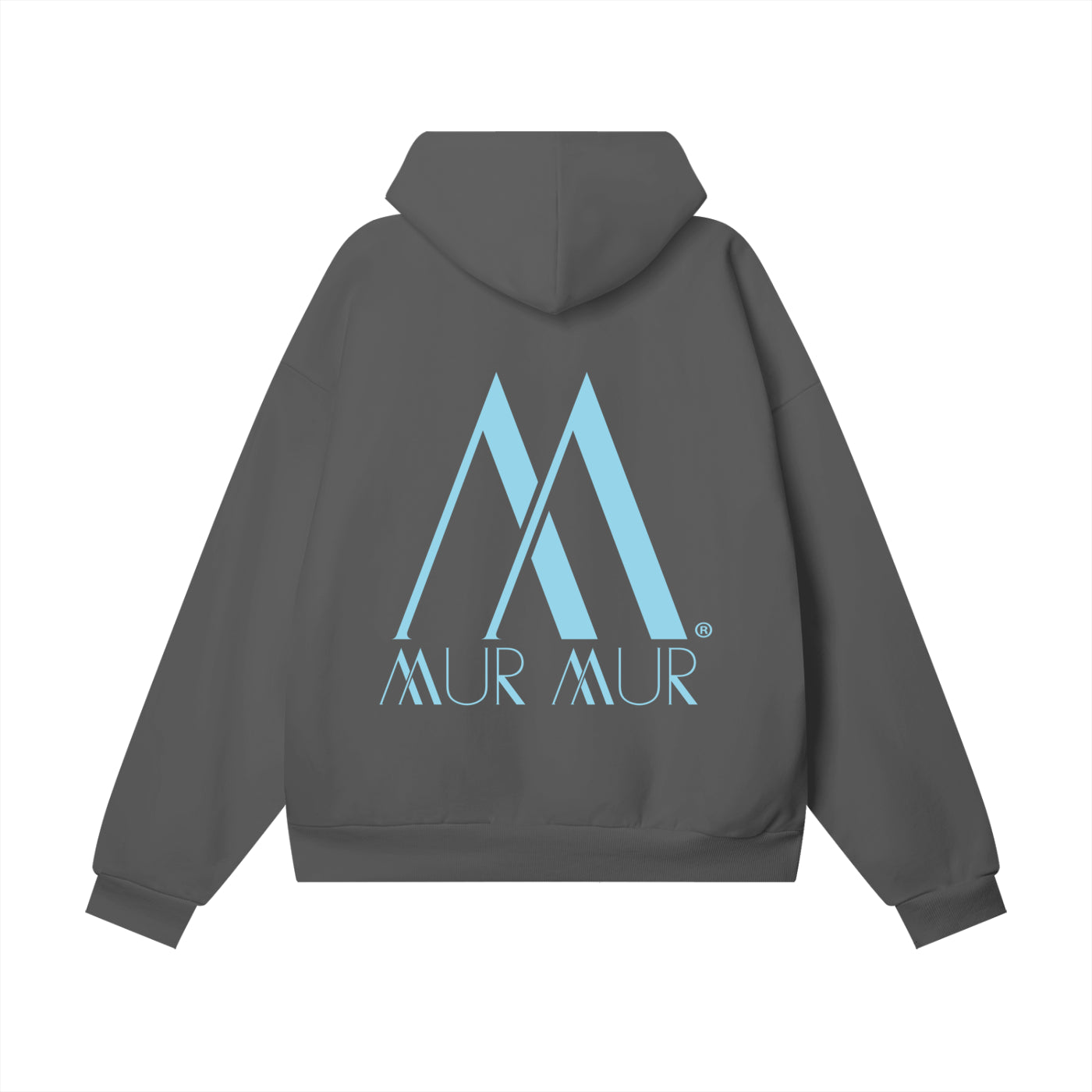 Mur Mur Essential Heavyweight Hoodie with Hidden Pocket (Blue Logo)
