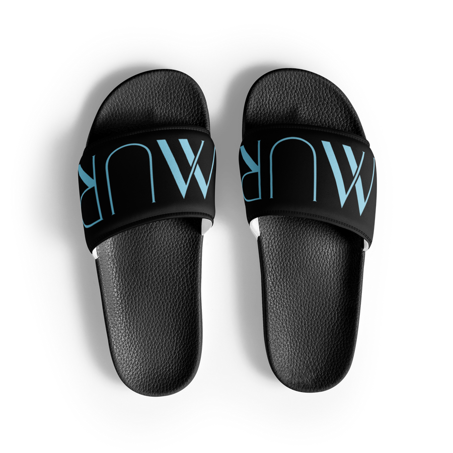 Mur Mur Women’s Slides — Black / Blue Logo