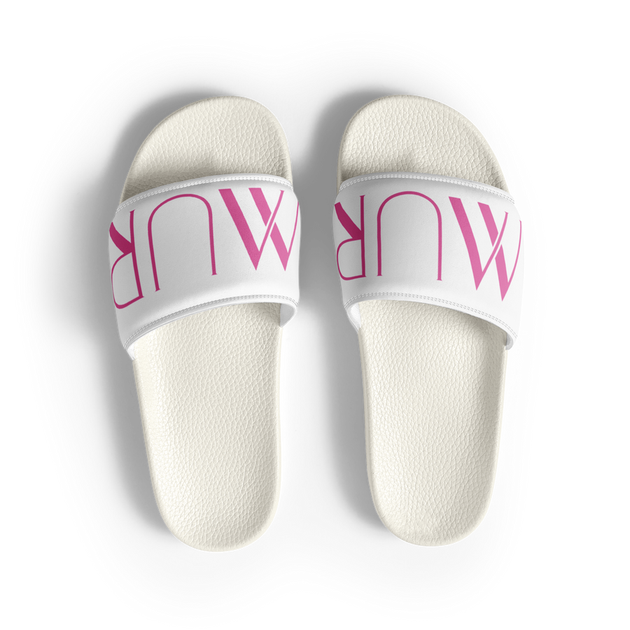 Mur Mur Women’s Slides — White / Pink Logo